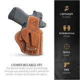 OWB Ambidextrous Leather Holster for Glock 19, 19X, 23, 43, 43X