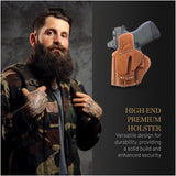 OWB Ambidextrous Leather Holster for Glock 19, 19X, 23, 43, 43X