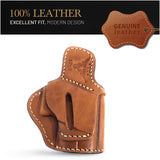 OWB Ambidextrous Leather Holster for Glock 19, 19X, 23, 43, 43X