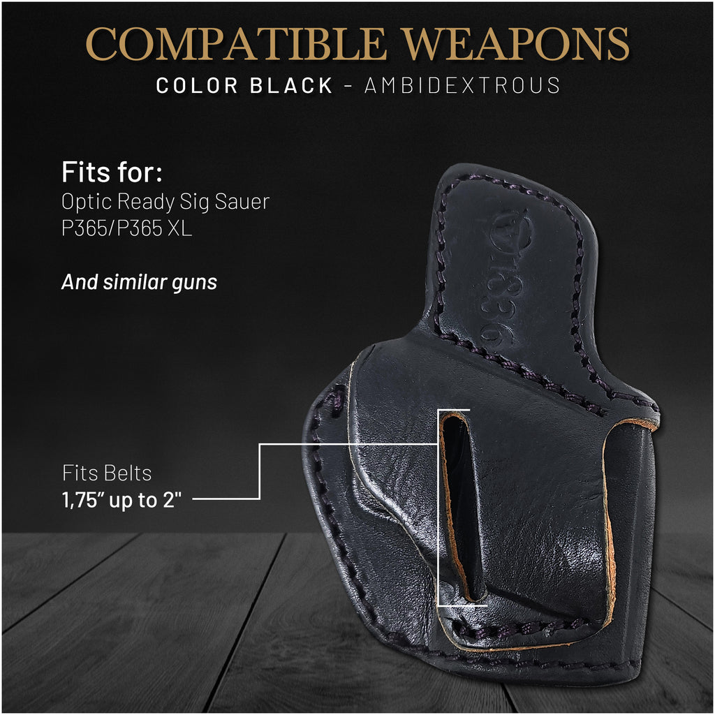 Pro Carry LT Leather Gun Holster For SIG SAUER P365 - OWB/IWB - Right Or Left Hand - Made In USA