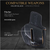 OWB Ambidextrous Leather Holster for Sig Sauer P365/P365 XL