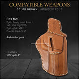 OWB Ambidextrous Leather Holster for Sig P320 Springfield 5.5"