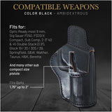 OWB Ambidextrous Leather Holster for Glock 19 / 30 / 30S / 39