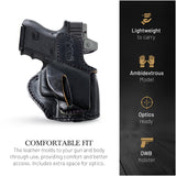 OWB Ambidextrous Leather Holster for Shield, Taurus G2C/G3C