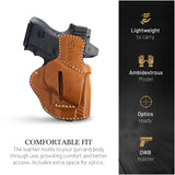 OWB Ambidextrous Leather Holster for Shield, Taurus G2C/G3C