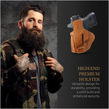 OWB Ambidextrous Leather Holster for Shield, Taurus G2C/G3C