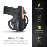 OWB Thumb Break Leather Holster. Fits 1911, Shield 380 EZ