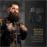 OWB Thumb Break Leather Holster. Fits 1911, Shield 380 EZ