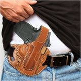 OWB Thumb Break Leather Holster. Fits 1911, Shield 380 EZ