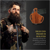 OWB Thumb Break Leather Holster. Fits 1911, Shield 380 EZ