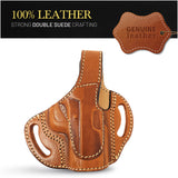 OWB Thumb Break Leather Holster. Fits 1911, Shield 380 EZ