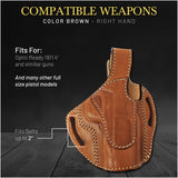 OWB Thumb Break Leather Holster. Fits for 1911 4" and similar