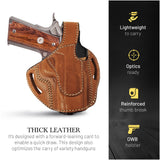 OWB Thumb Break Leather Holster. Fits for 1911 4" and similar