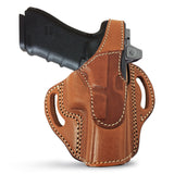 OWB Thumb Break Leather Holster. Fits for Glock 17 / 22