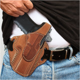 OWB Thumb Break Leather Holster. Fits for Glock 17 / 22