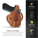 OWB Thumb Break Leather Holster. Fits for Glock 17 / 22