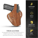 OWB Thumb Break Leather Holster. Fits for Springfield XDM