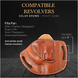 OWB Open Top Leather Holster for J Frames Revolver Holster
