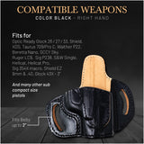 OWB Open Top Leather Holster for Glock 26 / 27 / 33 / 43X