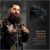 OWB Open Top Leather Holster for Glock 26 / 27 / 33 / 43X