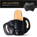 OWB Open Top Leather Holster for Glock 26 / 27 / 33 / 43X