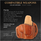 OWB Open Top Leather Holster for Glock 26 / 27 / 33 / 43X