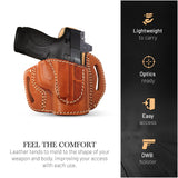 OWB Open Top Leather Holster for Glock 26 / 27 / 33 / 43X