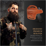 OWB Open Top Leather Holster for Glock 26 / 27 / 33 / 43X