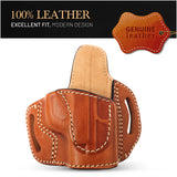OWB Open Top Leather Holster for Glock 26 / 27 / 33 / 43X