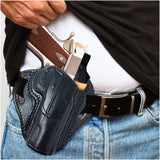 OWB Open Top Leather Holster for 1911-4"/5", 45 no Rail
