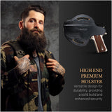 OWB Open Top Leather Holster for 1911-4"/5", 45 no Rail