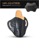 OWB Open Top Leather Holster for 1911-4"/5", 45 no Rail