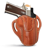 OWB Open Top Leather Holster for 1911-4"/5", 45 no Rail