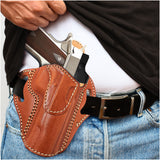 OWB Open Top Leather Holster for 1911-4"/5", 45 no Rail