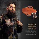 OWB Open Top Leather Holster for 1911-4"/5", 45 no Rail