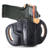 OWB Open Top Leather Holster for 1911, Shield 380 EZ Compact 3"