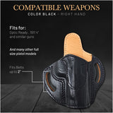 OWB Open Top Leather Holster for 1911 4" and Similar Full Size Guns