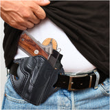 OWB Open Top Leather Holster for 1911 4" and Similar Full Size Guns