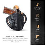 OWB Open Top Leather Holster for 1911 4" and Similar Full Size Guns