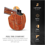 OWB Open Top Leather Holster for 1911 4" and Similar Full Size Guns