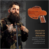 OWB Open Top Leather Holster for 1911 4" and Similar Full Size Guns