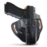 OWB Open Top Leather Holster for  Glock 17/22, Double Stack