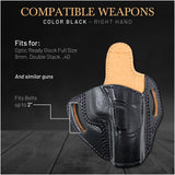 OWB Open Top Leather Holster for  Glock 17/22, Double Stack