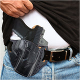 OWB Open Top Leather Holster for  Glock 17/22, Double Stack