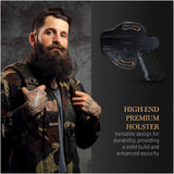 OWB Open Top Leather Holster for  Glock 17/22, Double Stack