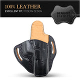 OWB Open Top Leather Holster for  Glock 17/22, Double Stack