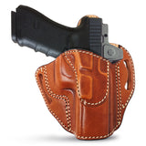 OWB Open Top Leather Holster for  Glock 17/22, Double Stack