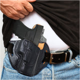 OWB Open Top Leather Holster for Glock 19/ 23 / 32 / 44