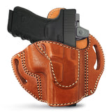 OWB Open Top Leather Holster for Glock 19/ 23 / 32 / 44