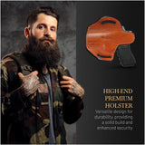 OWB Open Top Leather Holster for Glock 19/ 23 / 32 / 44